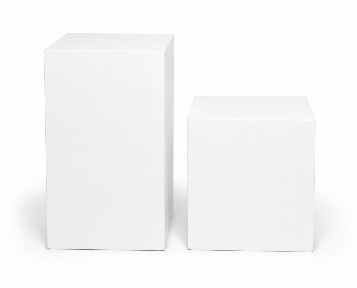 White display boxes available as studio props