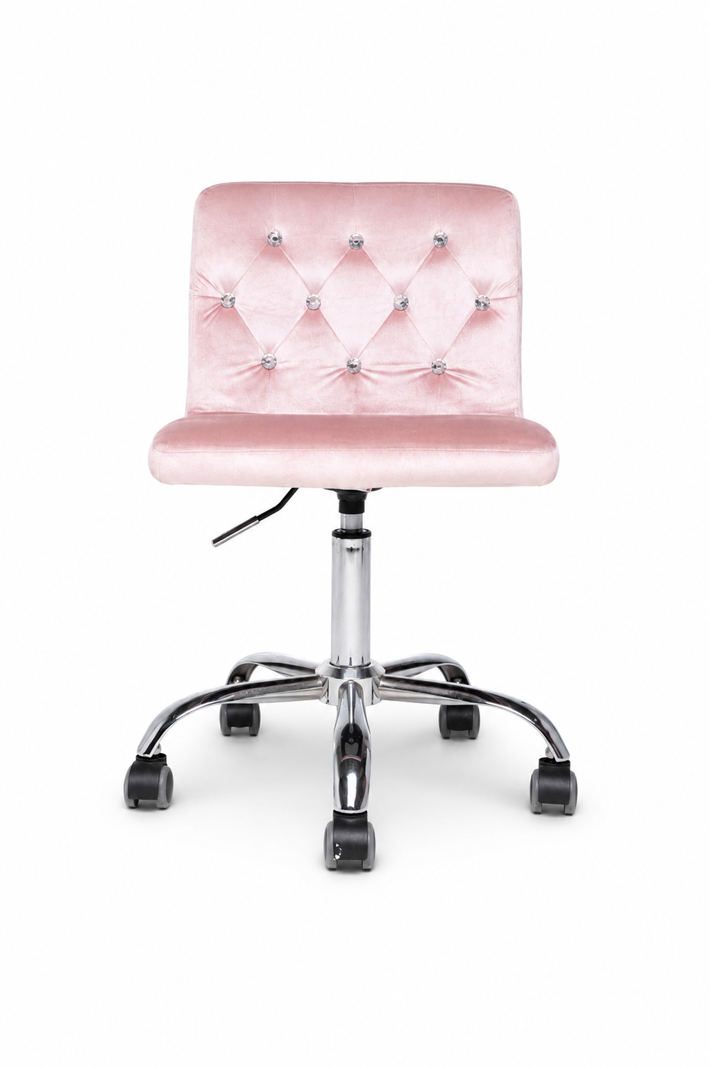 Pink rolling chair studio prop available for rental